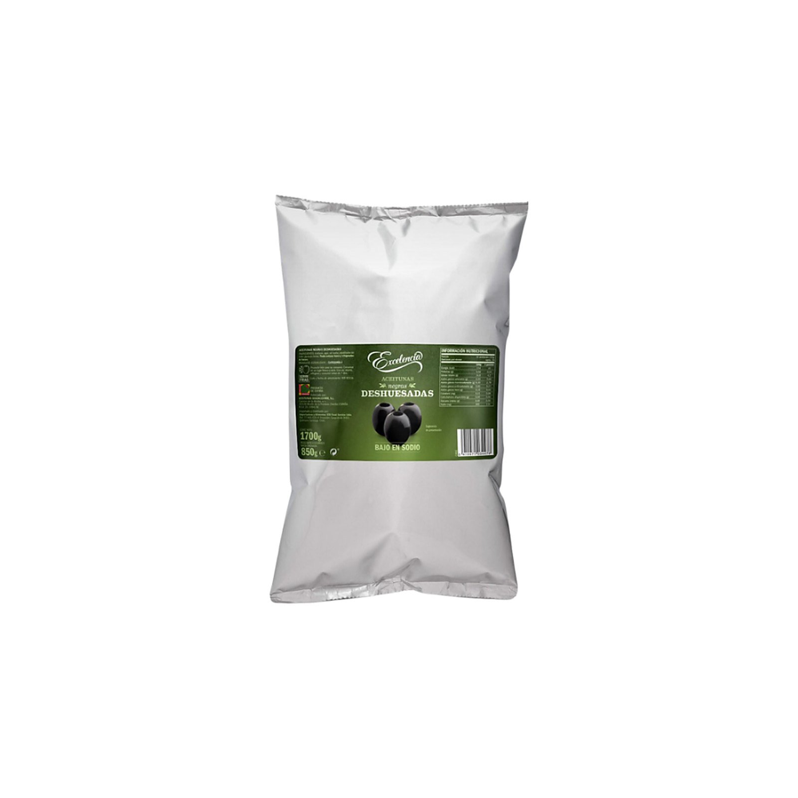 Aceituna negra deshuesada (bolsa) EXCELENCIA 1.7 kg